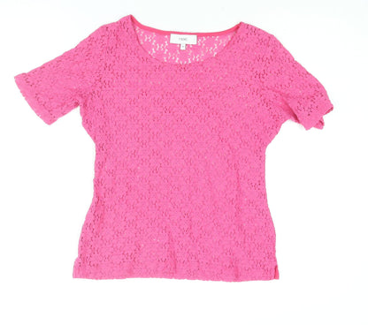 Womens UK Size 10 NEXT Pink Basic Blouse