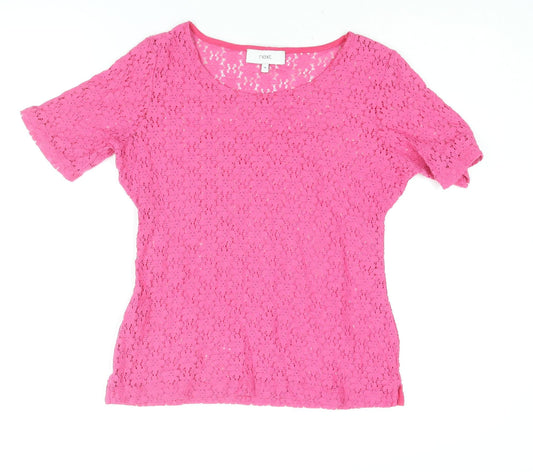 Womens UK Size 10 NEXT Pink Basic Blouse