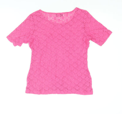 Womens UK Size 10 NEXT Pink Basic Blouse
