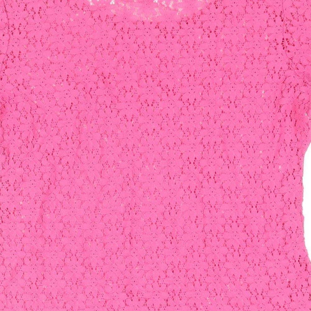 Womens UK Size 10 NEXT Pink Basic Blouse