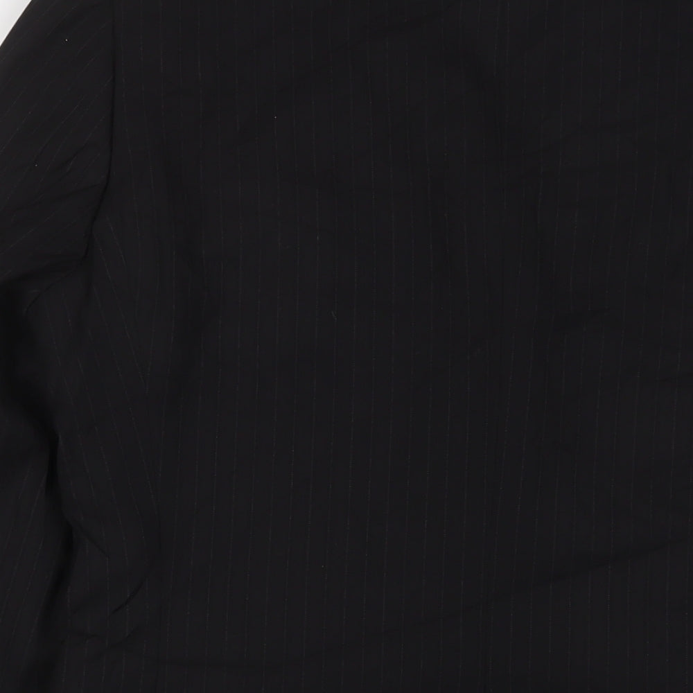 Butler & Web Mens Black Striped Polyester Jacket Suit Jacket Size 36 Regular