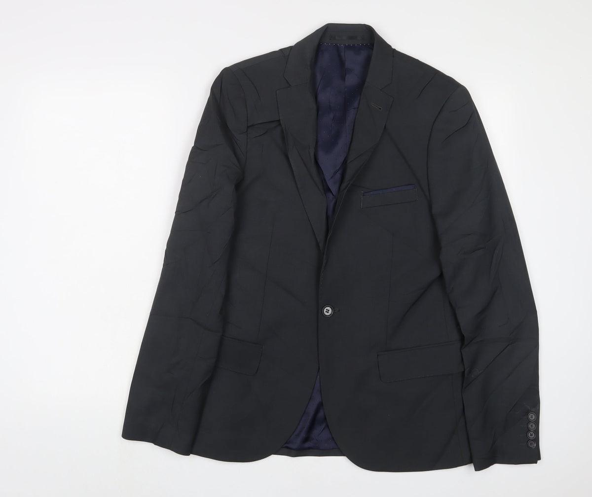 Mens UK Size 38 Topman Regular Grey Suit Jacket