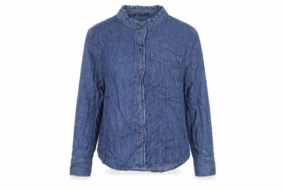 Womens UK Size 10 Marks and Spencer Blue Basic Button-Up