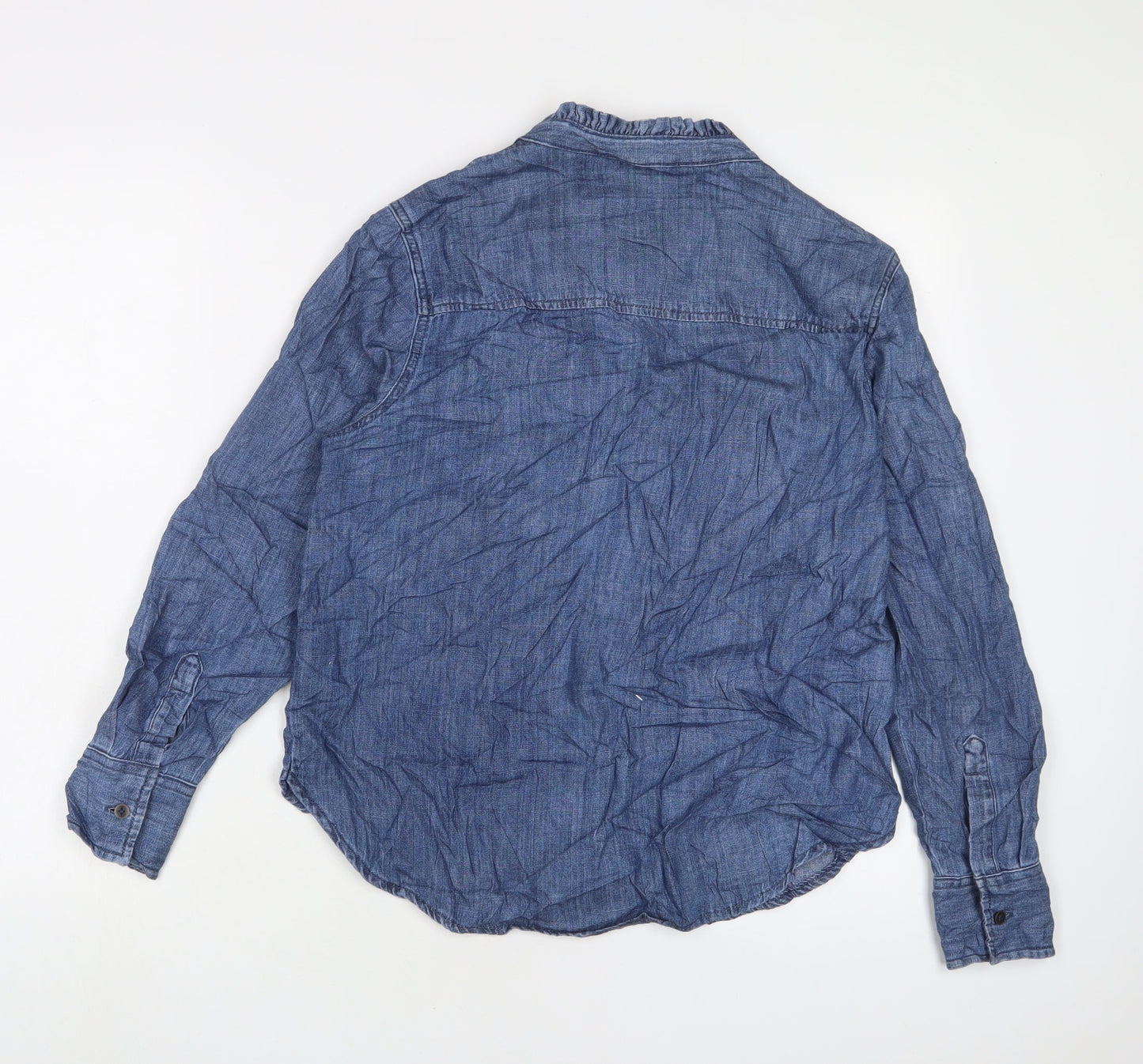 Womens UK Size 10 Marks and Spencer Blue Basic Button-Up