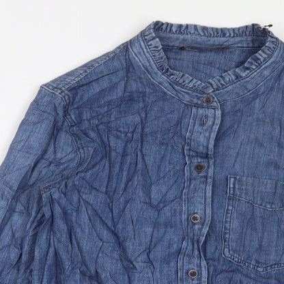 Womens UK Size 10 Marks and Spencer Blue Basic Button-Up