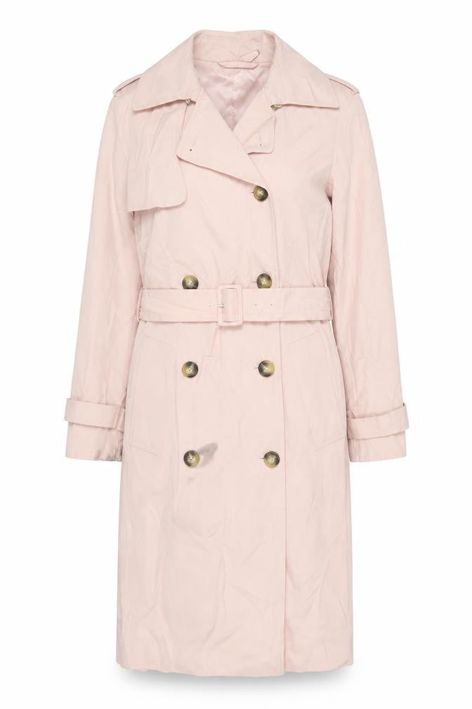 Marks & Spencer Womens Pink Overcoat Coat Size 6 Button - Belted