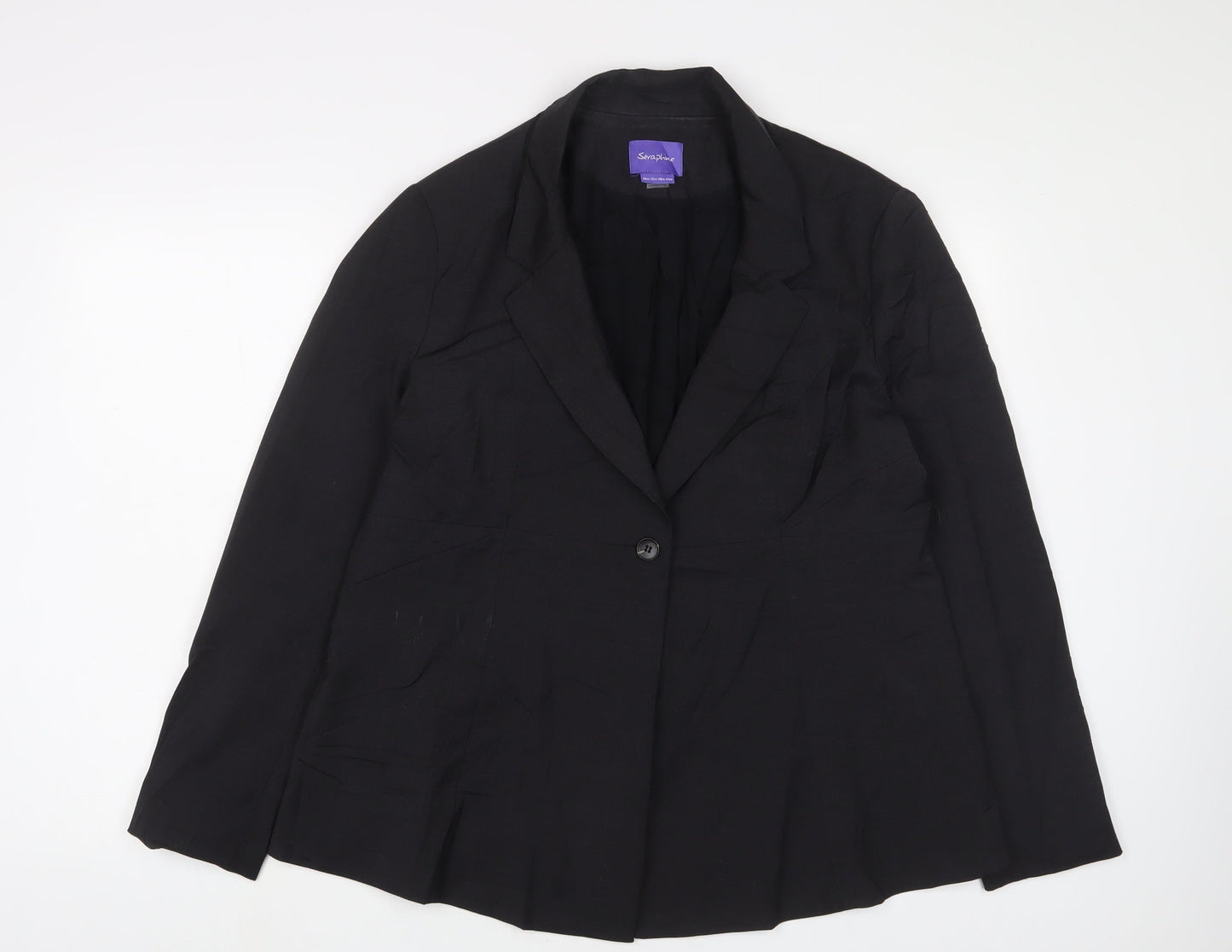 Seraphine Womens Black Jacket Blazer Size 16 Button