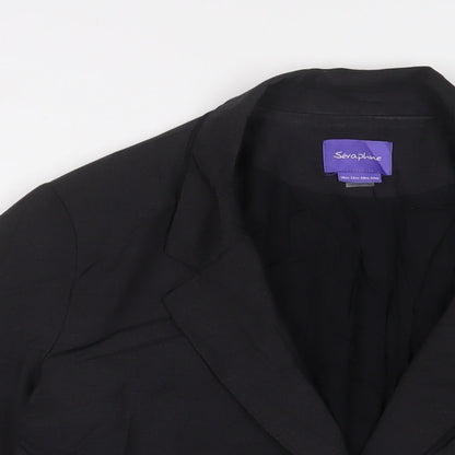 Seraphine Womens Black Jacket Blazer Size 16 Button