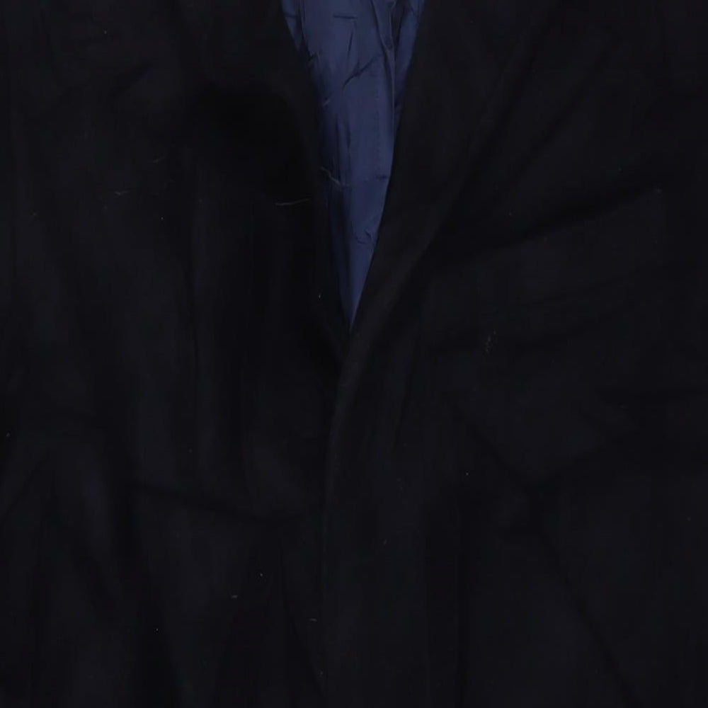 Marks and Spencer Mens Blue Overcoat Coat Size M Button