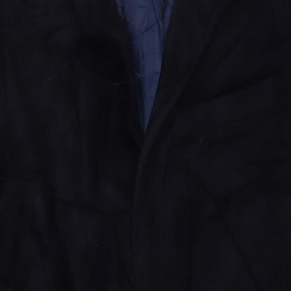 Marks and Spencer Mens Blue Overcoat Coat Size M Button