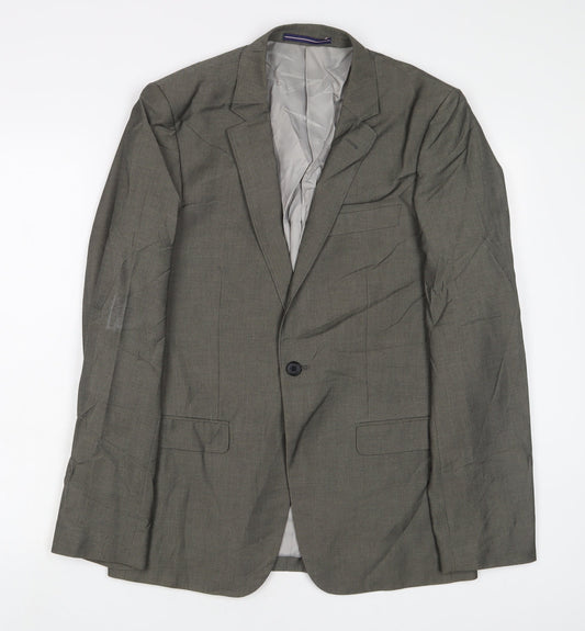 Mens UK Size 38 Topman Regular Grey Suit Jacket