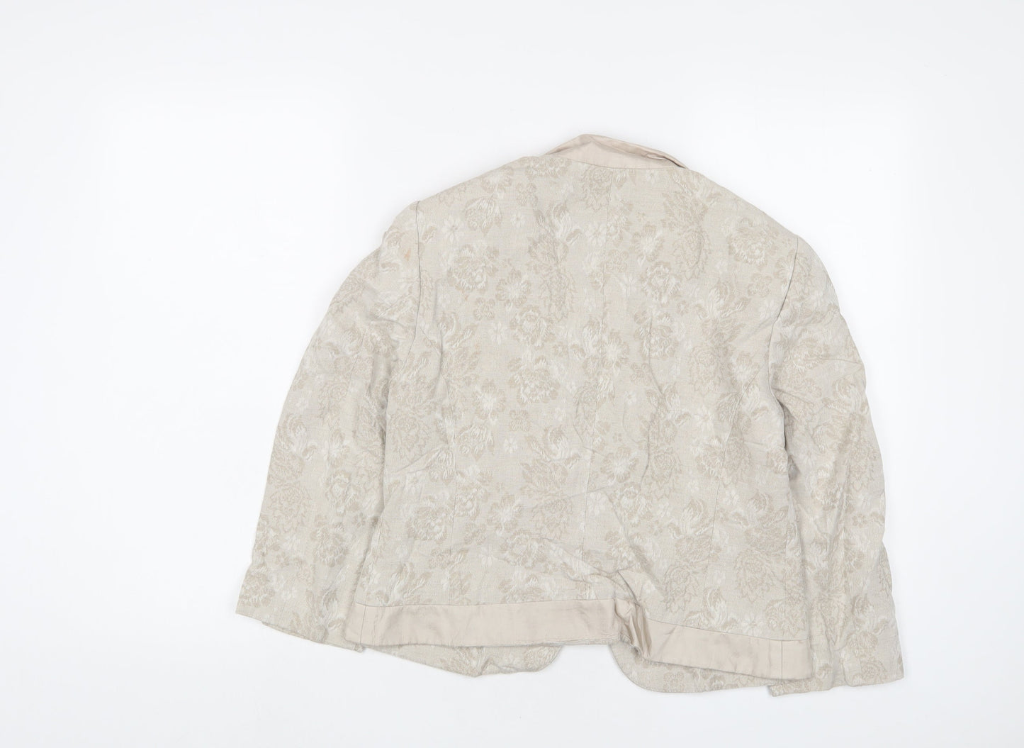 Principles Womens Beige Geometric Jacket Blazer Size 12 Hook & Eye