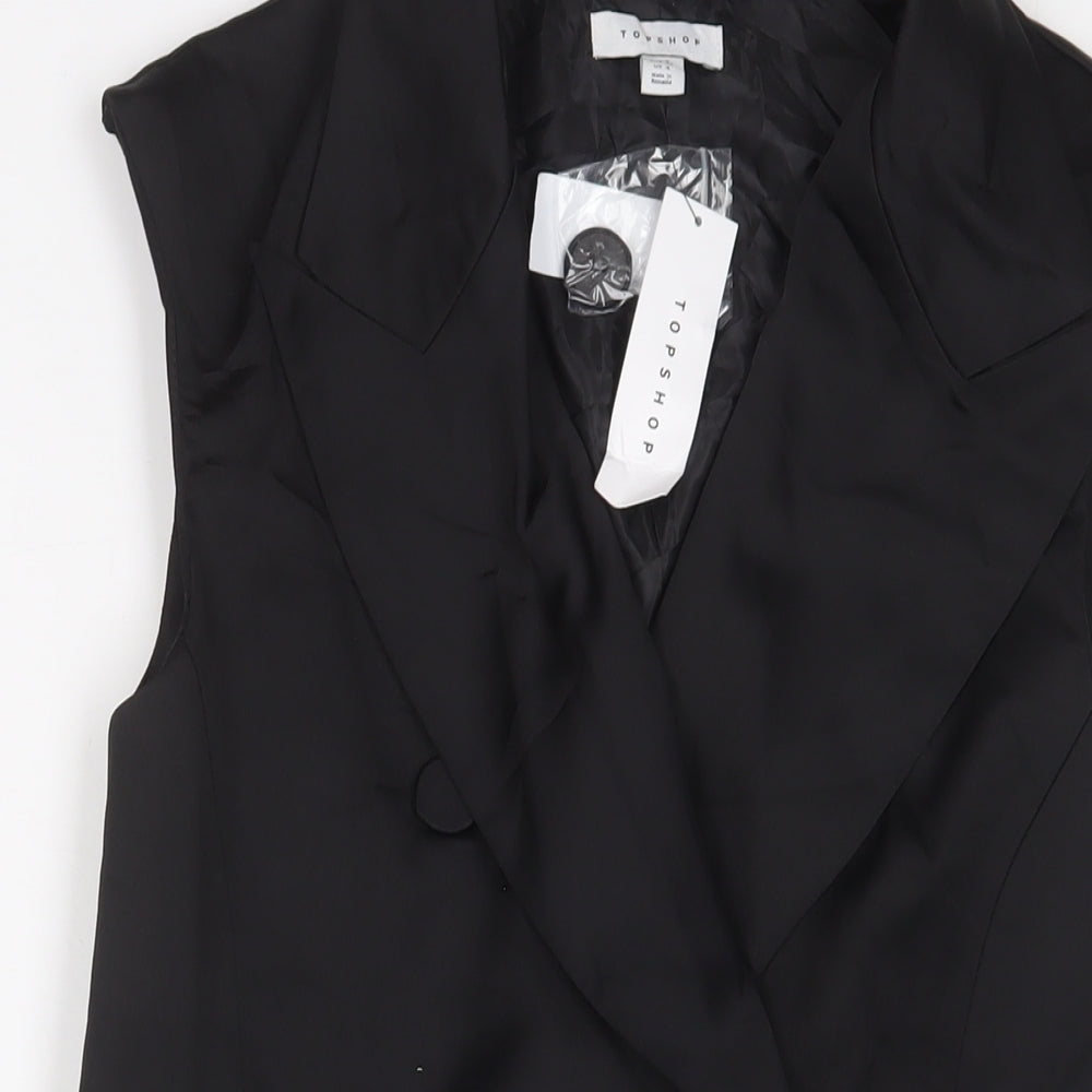 Womens UK Size 8 Topshop Black Gilet