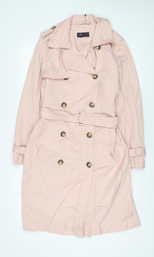 Womens UK Size 12 Marks and Spencer Pink Overcoat