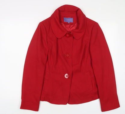 Autonomy Womens Red Jacket Blazer Size 14 Button