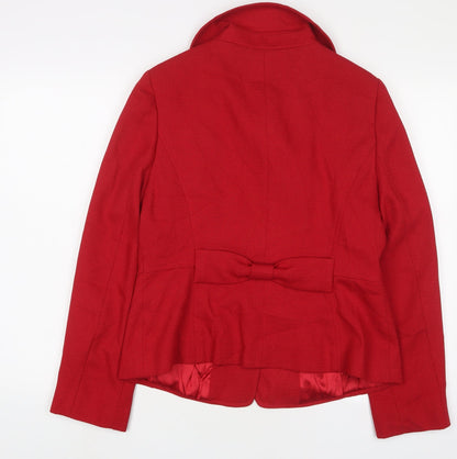 Autonomy Womens Red Jacket Blazer Size 14 Button