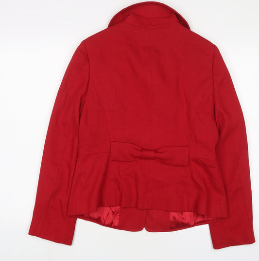 Autonomy Womens Red Jacket Blazer Size 14 Button