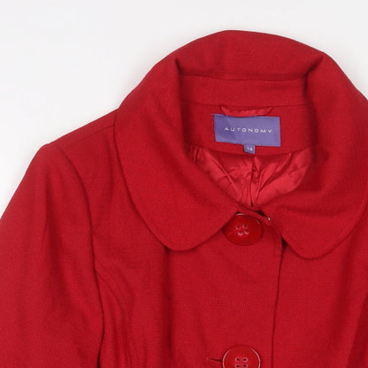 Autonomy Womens Red Jacket Blazer Size 14 Button
