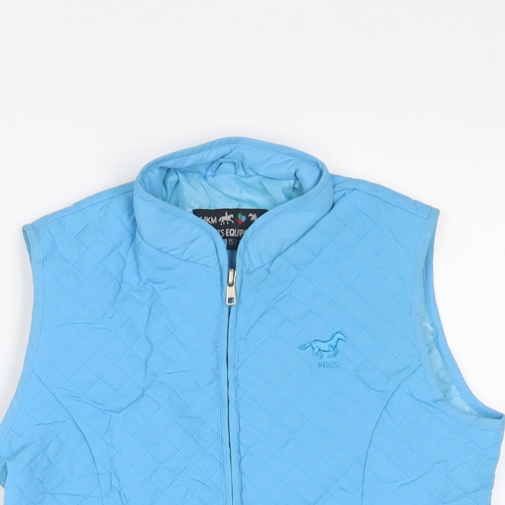 HKM Boys Blue Gilet Jacket Size 12 Years Zip - Horse riding