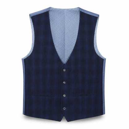 Spitual Fields Mens Blue Polyester Jacket Suit Waistcoat Size L Regular