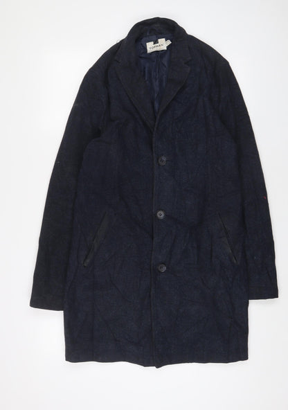 Mens UK Size S Topman Blue Overcoat