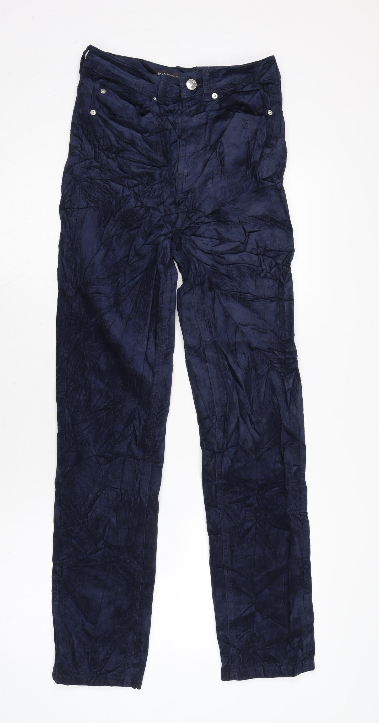 Marks and Spencer Mens Black Cotton Trousers Size 26 in L29 in Regular Zip