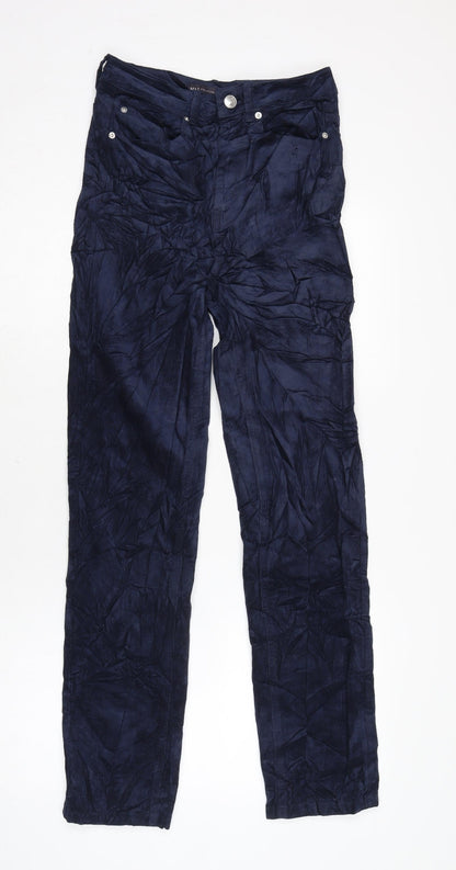 Marks and Spencer Mens Black Cotton Trousers Size 26 in L29 in Regular Zip