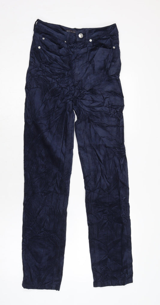 Marks and Spencer Mens Black Cotton Trousers Size 26 in L29 in Regular Zip