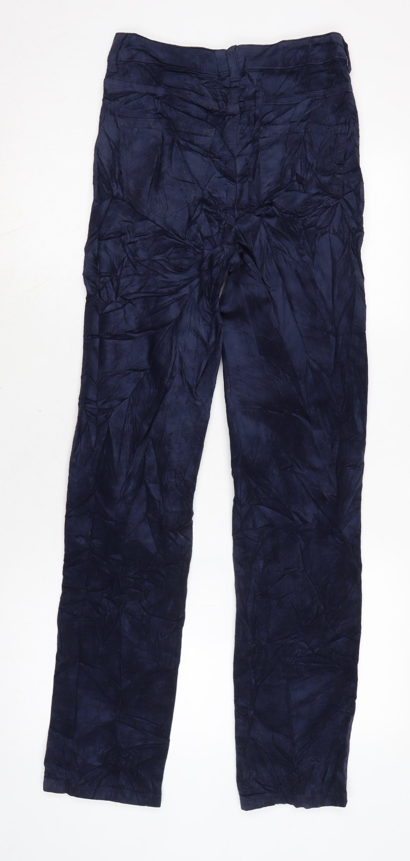 Marks and Spencer Mens Black Cotton Trousers Size 26 in L29 in Regular Zip