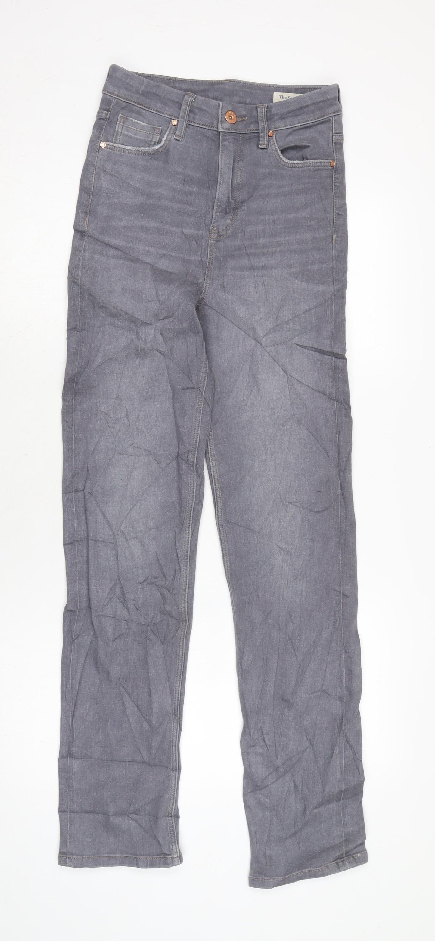 Womens UK Size 8 Marks and Spencer Regular Fit Straight Grey Jeans