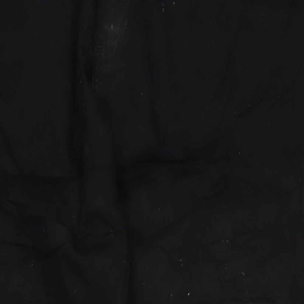 Marks and Spencer Mens Black Cotton Straight Jeans Size 3XL L33 in Regular Zip