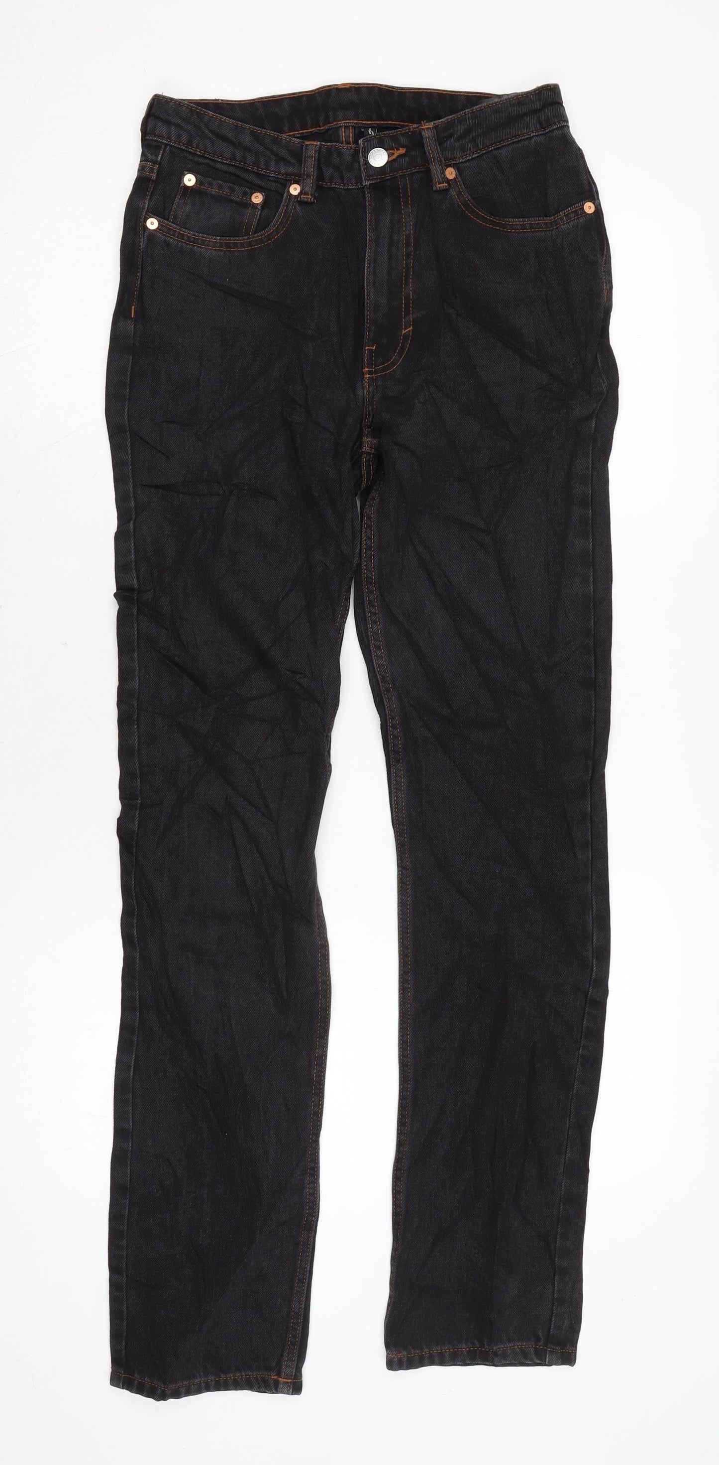 Weekday Mens Black Cotton Straight Jeans Size 27 in L32 in Regular Zip