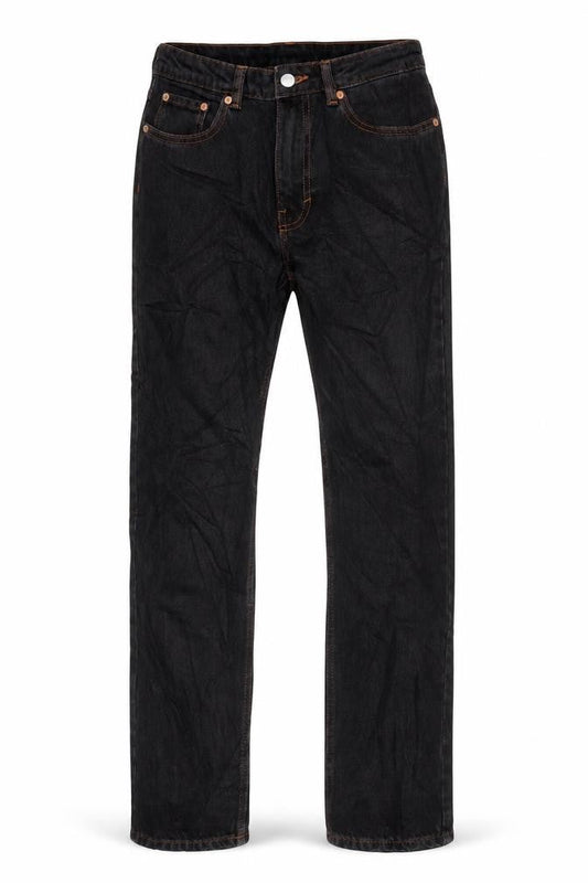 Weekday Womens Black Cotton Straight Jeans Size 27 in L32 in Regular Zip