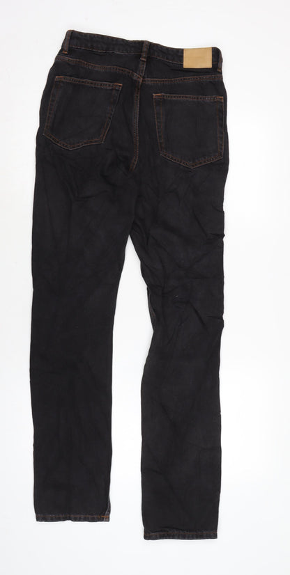 Weekday Mens Black Cotton Straight Jeans Size 27 in L32 in Regular Zip