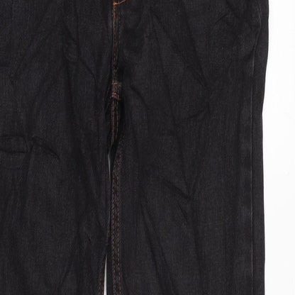 Weekday Mens Black Cotton Straight Jeans Size 27 in L32 in Regular Zip
