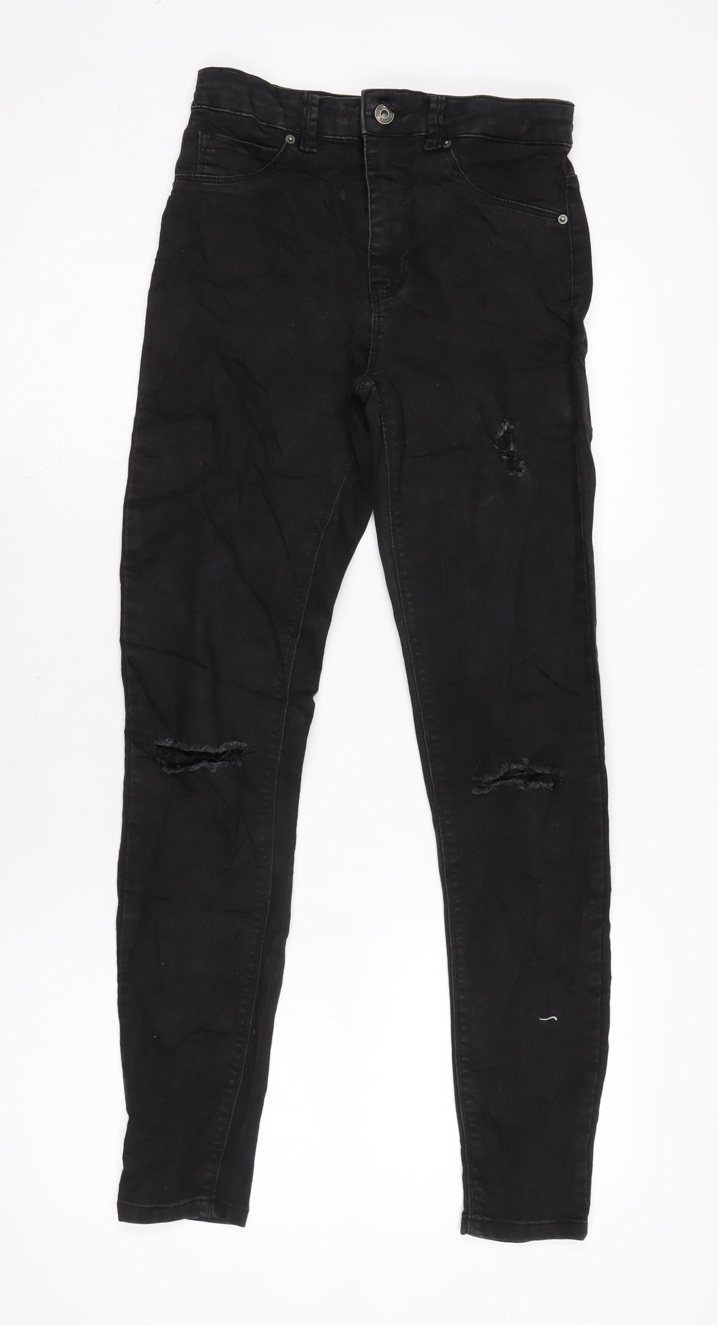 Womens UK Size 8 Berksha Regular Fit Tapered Black Jeans