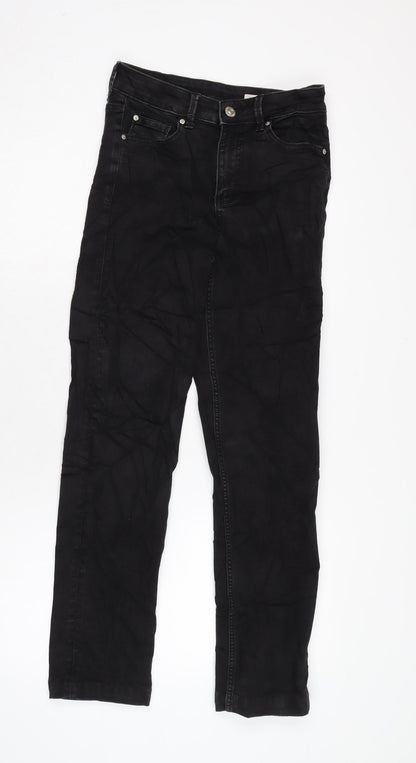 Womens UK Size 8 Marks and Spencer Regular Fit Straight Black Jeans