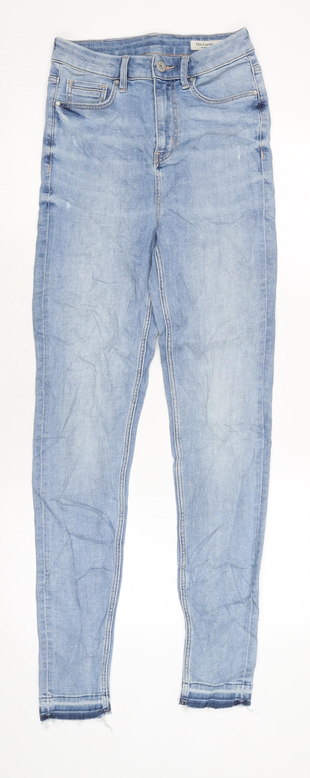 Womens UK Size 8 Marks and Spencer Regular Fit Tapered Blue Jeans
