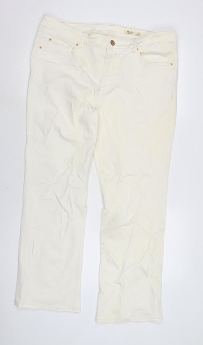 Womens UK Size 18 Marks and Spencer Regular Fit Flared Ivory Jeans