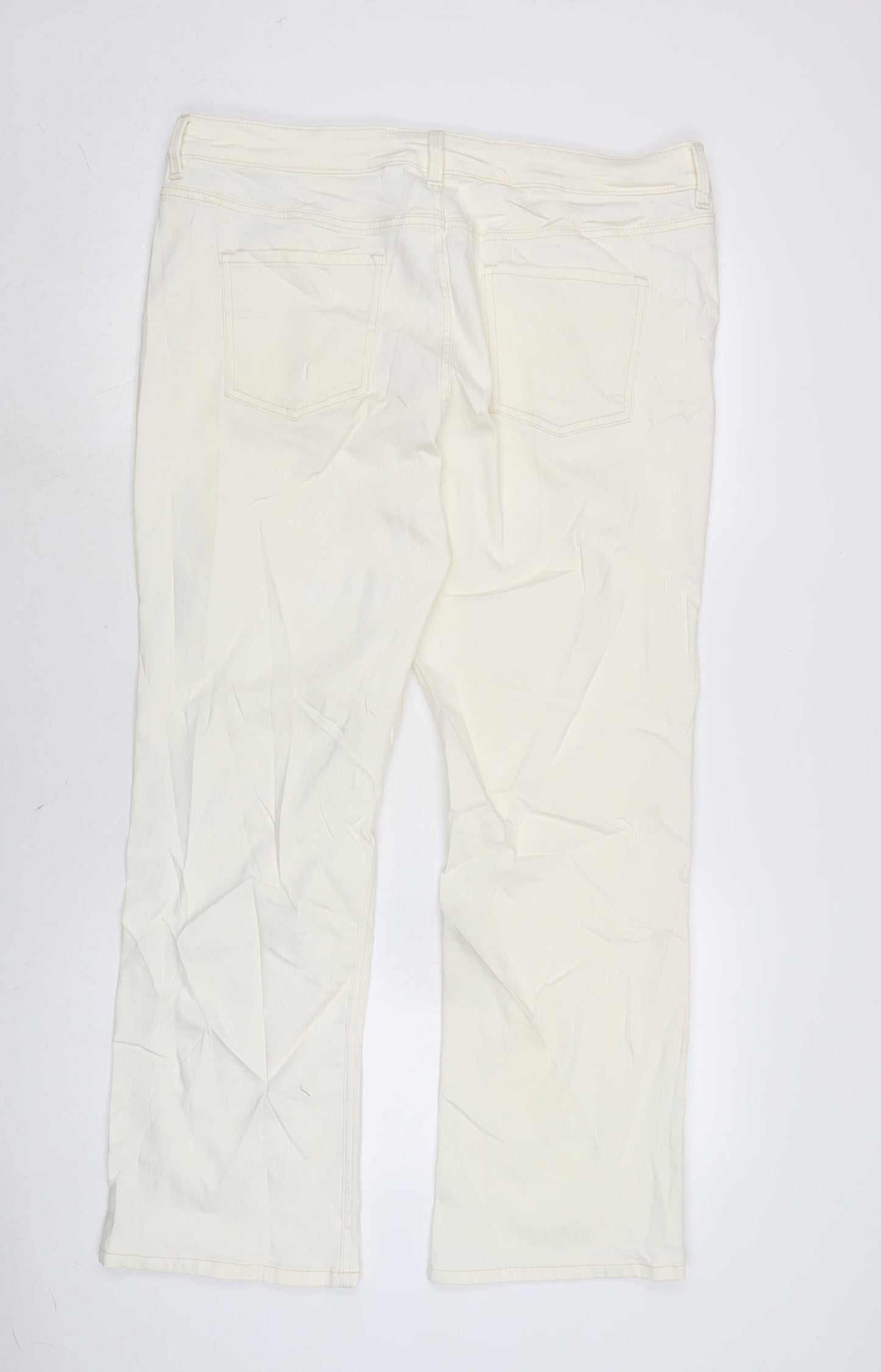 Womens UK Size 18 Marks and Spencer Regular Fit Flared Ivory Jeans