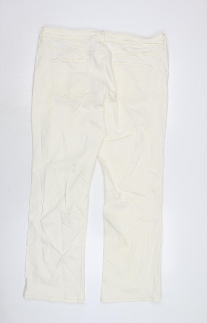 Womens UK Size 18 Marks and Spencer Regular Fit Flared Ivory Jeans
