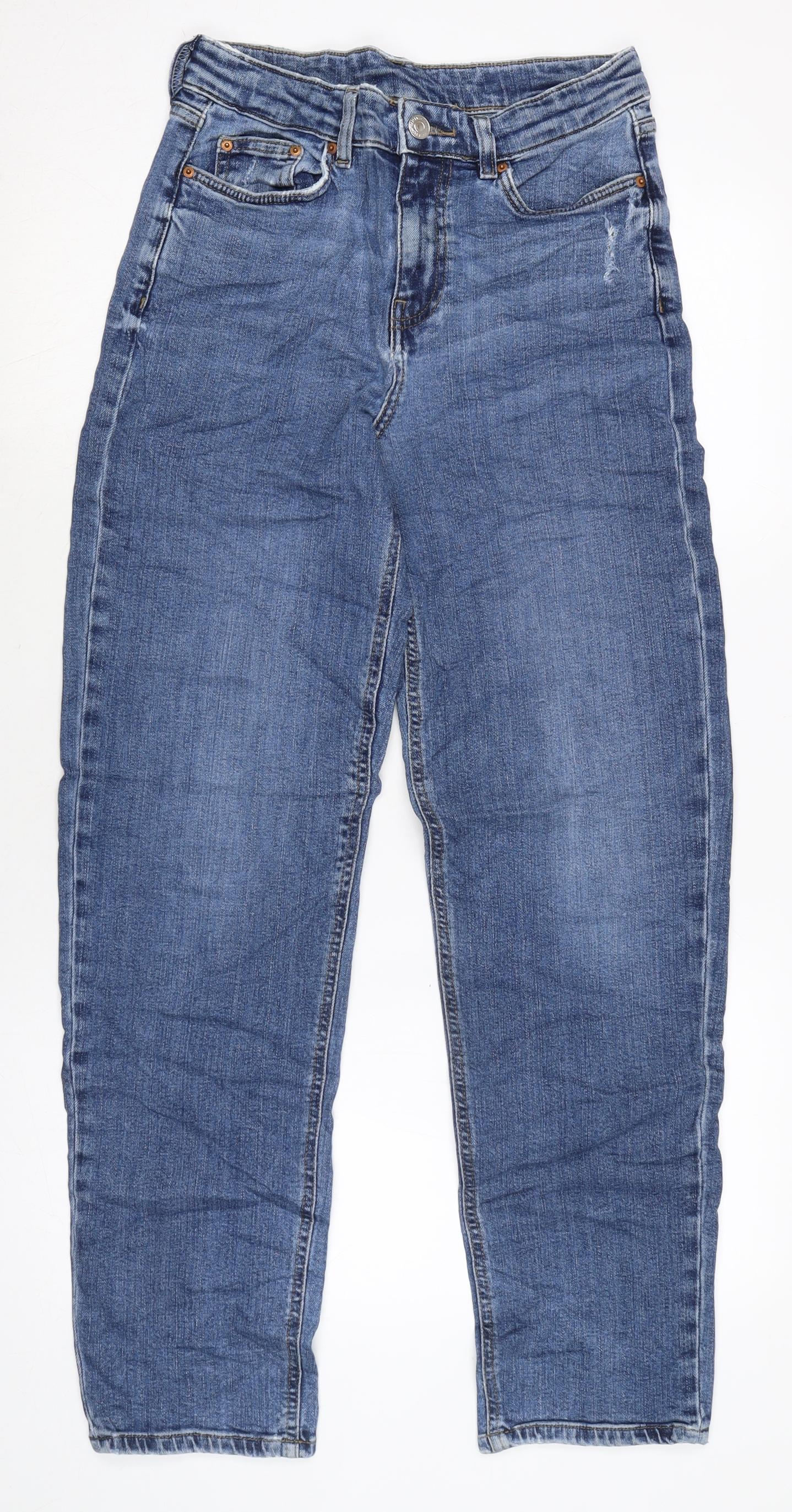 Womens UK Size 8 Marks and Spencer Regular Fit Straight Blue Jeans