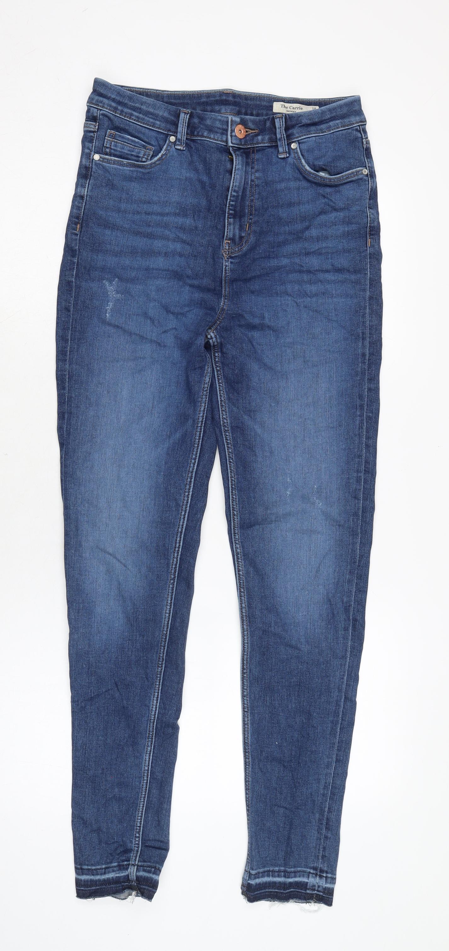 Womens UK Size 10 Marks and Spencer Regular Fit Tapered Blue Jeans