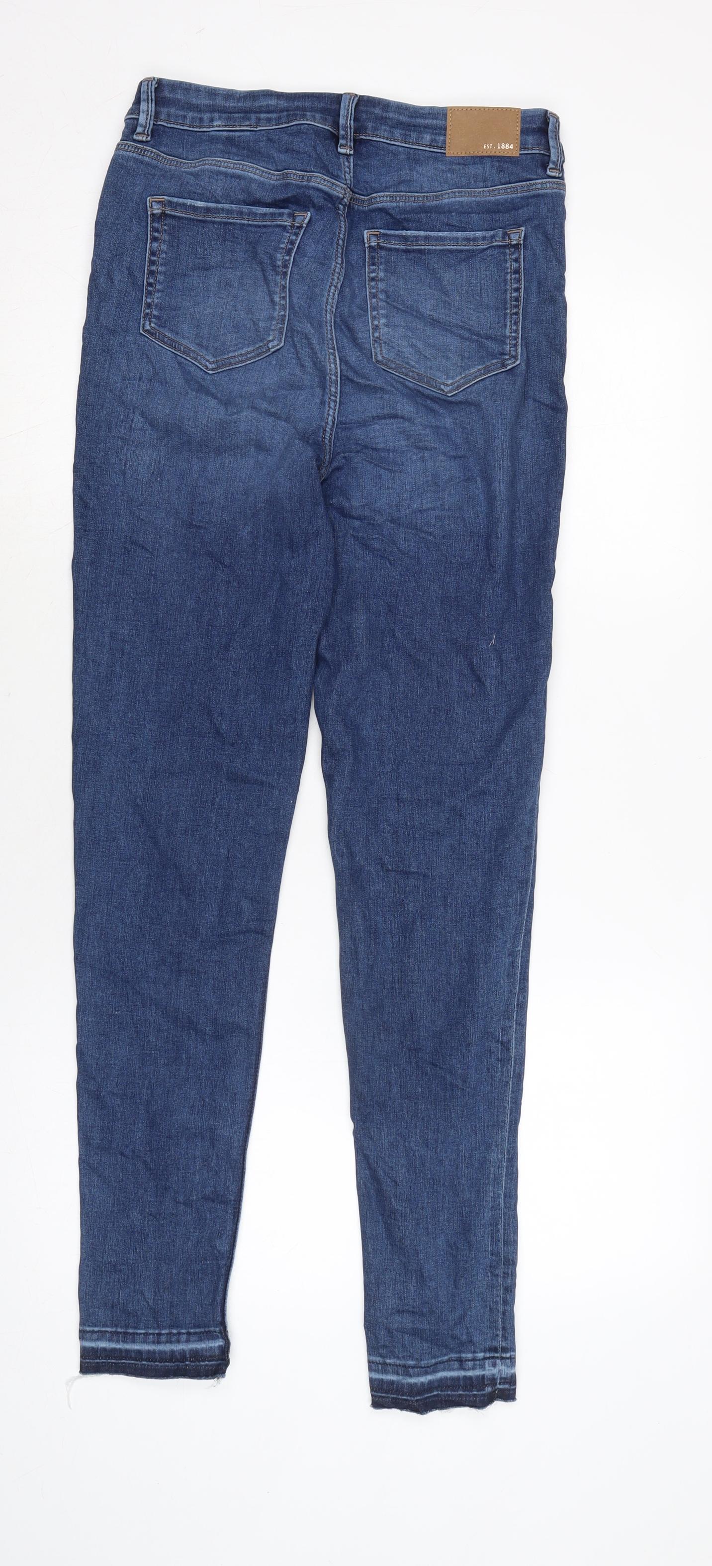 Womens UK Size 10 Marks and Spencer Regular Fit Tapered Blue Jeans
