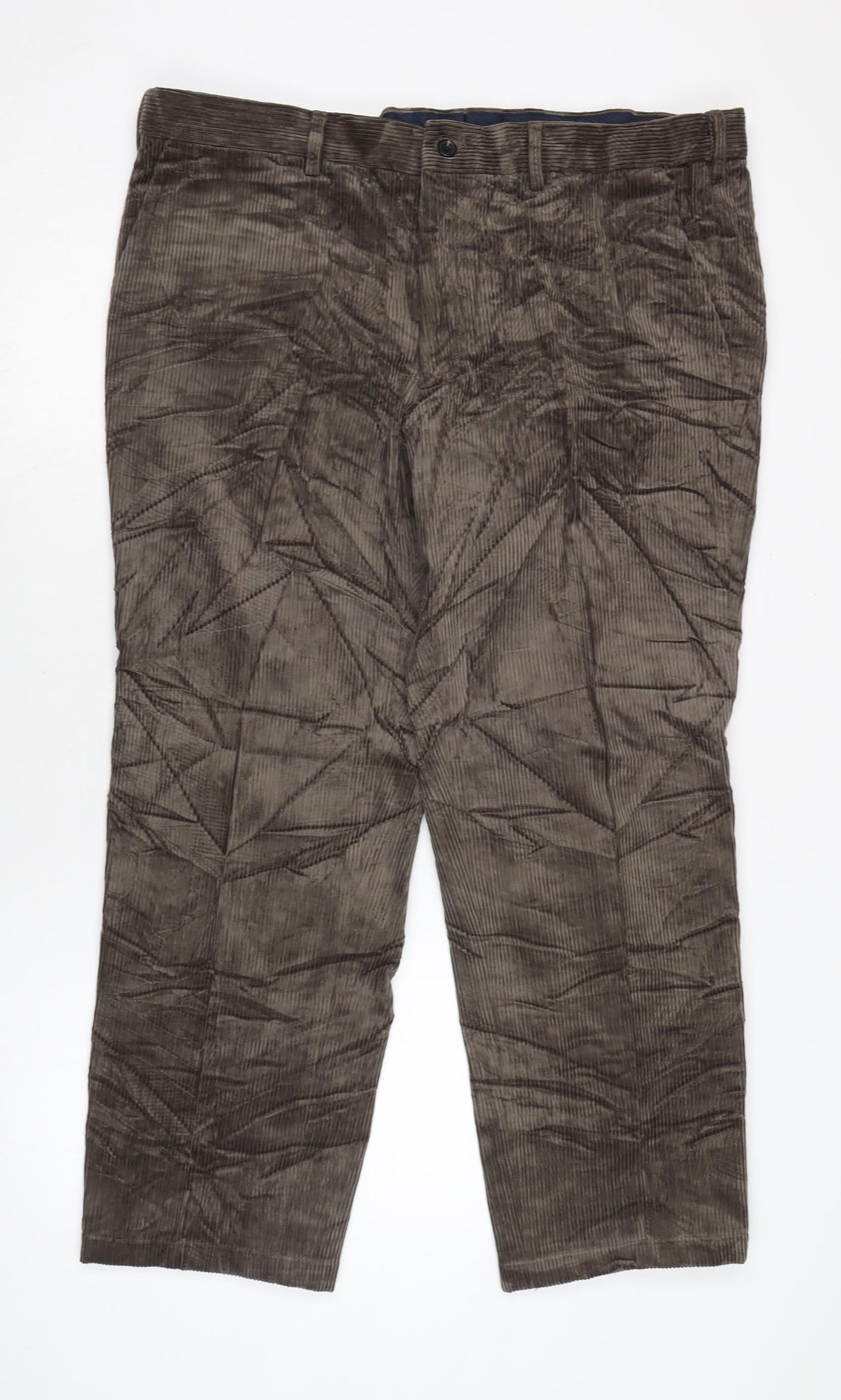 Marks and Spencer Mens Brown Cotton Sweatpants Trousers Size 40 in L29 in Regular Zip