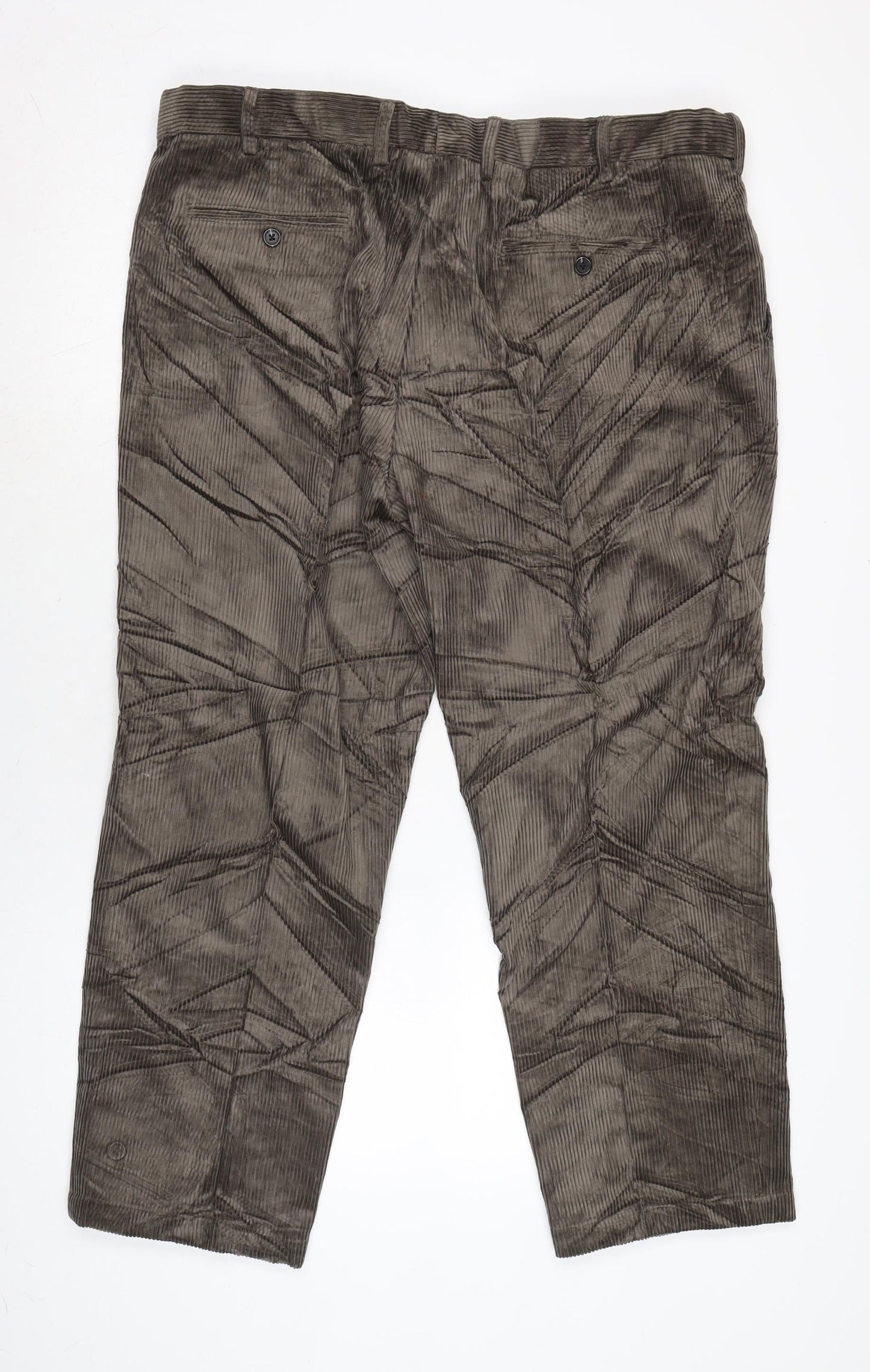 Marks and Spencer Mens Brown Cotton Sweatpants Trousers Size 40 in L29 in Regular Zip