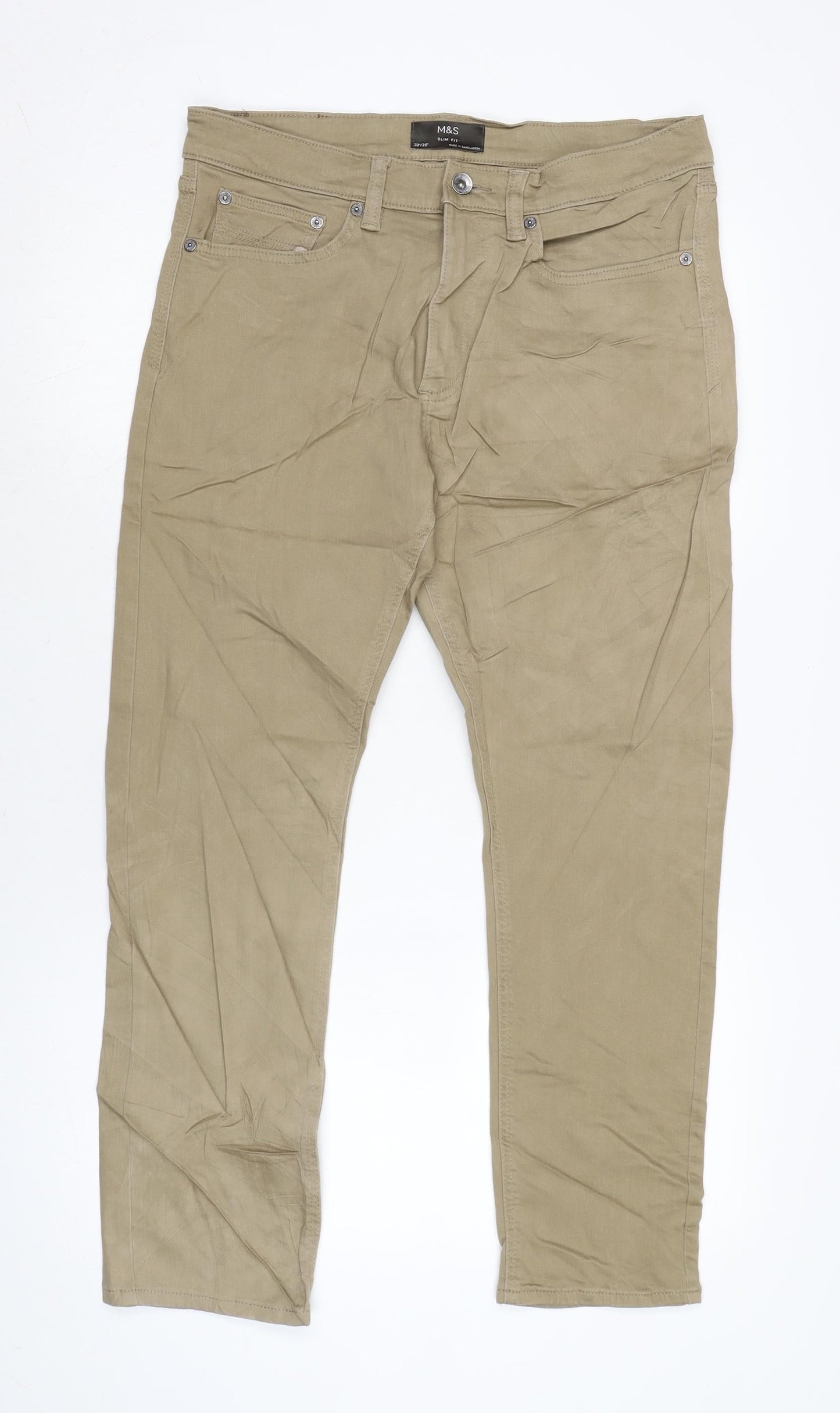 Womens UK Size 32 in Marks and Spencer Slim Fit Straight Brown Jeans