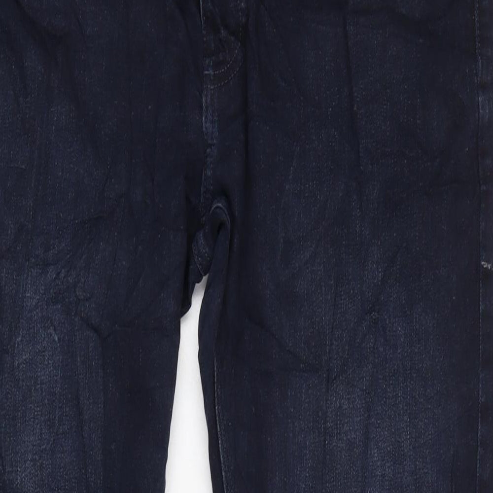 Marks and Spencer Mens Blue Cotton Blend Straight Jeans Size 31 in L30 in Regular Zip