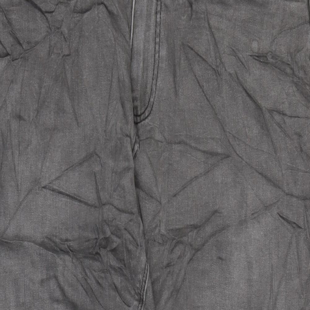 Marks and Spencer Mens Grey Cotton Blend Straight Jeans Size 34 in L29 in Regular Zip