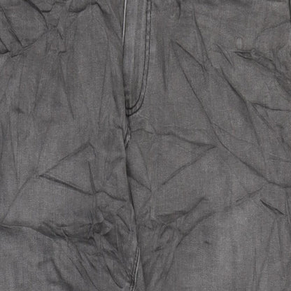 Marks and Spencer Mens Grey Cotton Blend Straight Jeans Size 34 in L29 in Regular Zip